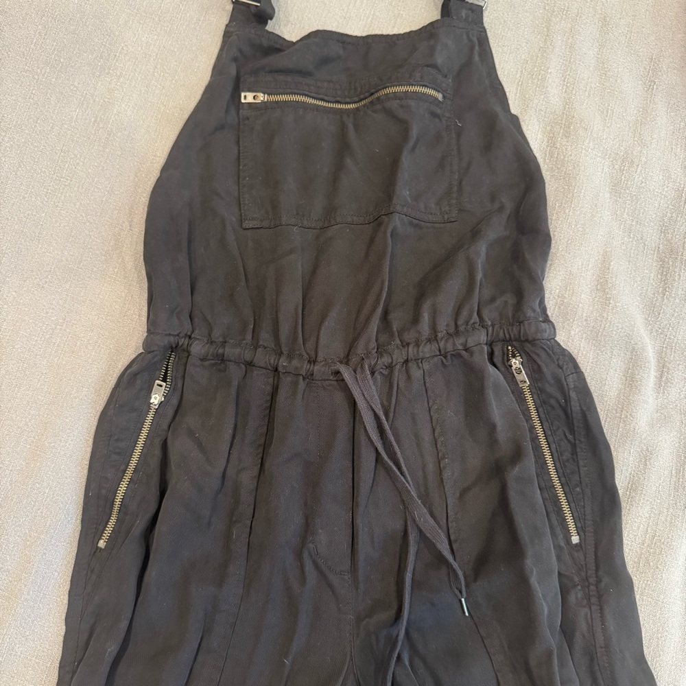 Aritzia Black Tie Waist Overalls